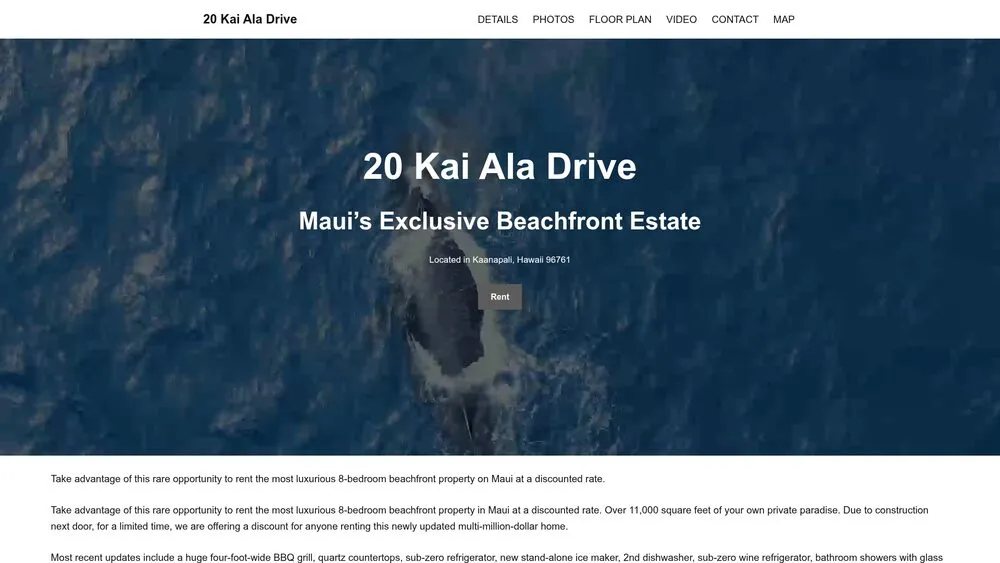 20 Kaiala Drive website homepage