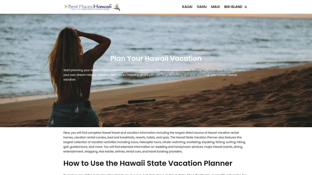 Best Places Hawaii website homepage
