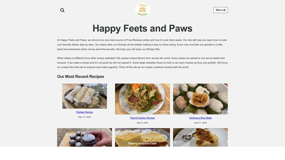 Happy Feet & Paws website homepage